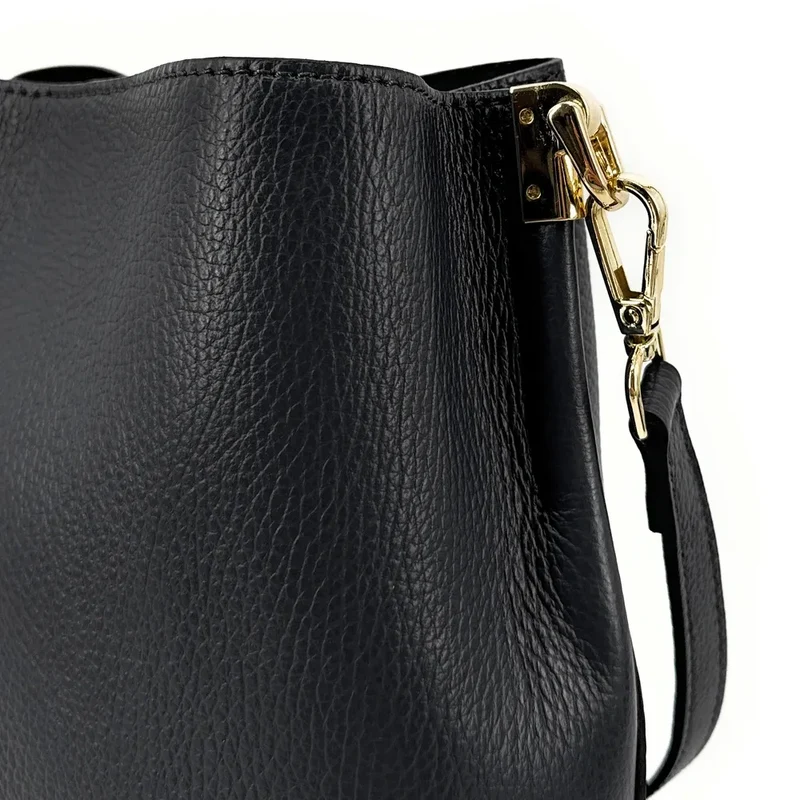Sac seau en cuir grainé GEORGIA Noir