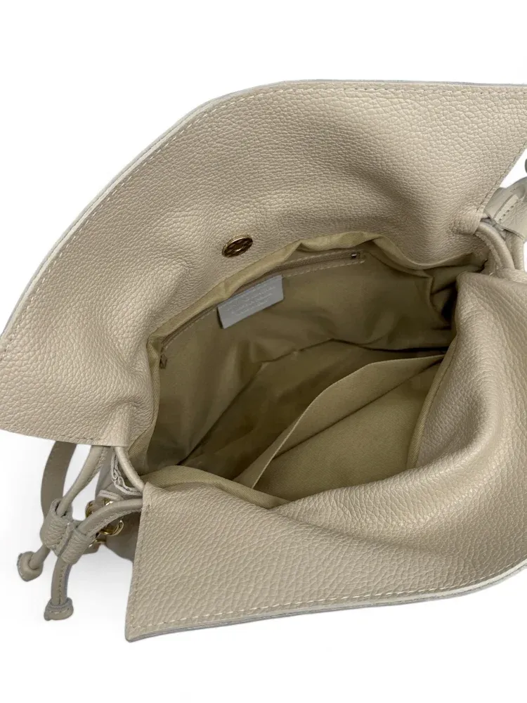 Sac bourse en cuir grainé DOONA Taupe clair