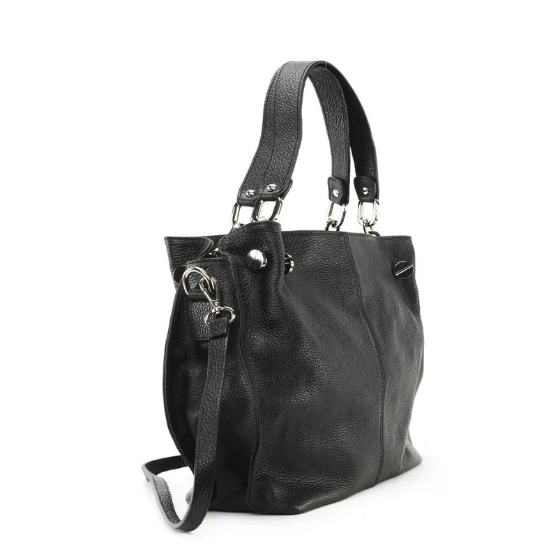 Sac à main en cuir grainé DENZEL Noir