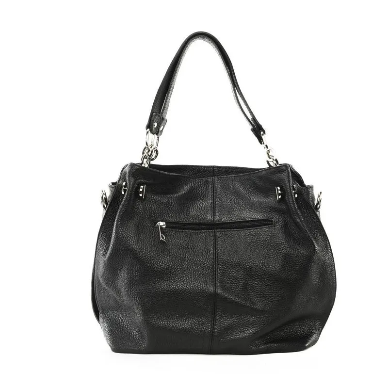 Sac à main en cuir grainé DENZEL Noir