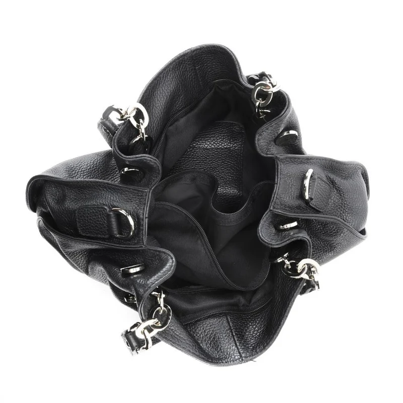 Sac à main en cuir grainé DENZEL Noir