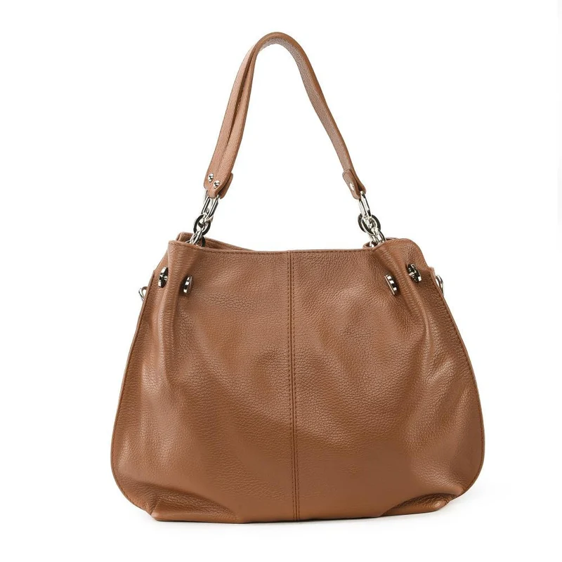 Sac à main en cuir grainé DENZEL Cognac