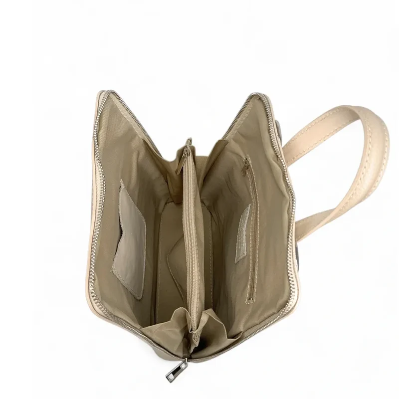 Sac à dos en cuir grainé HAILEY Taupe clair