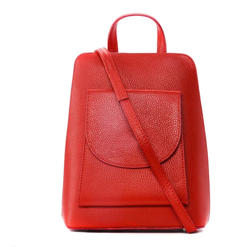 Sac à dos en cuir grainé HAILEY Rouge garance