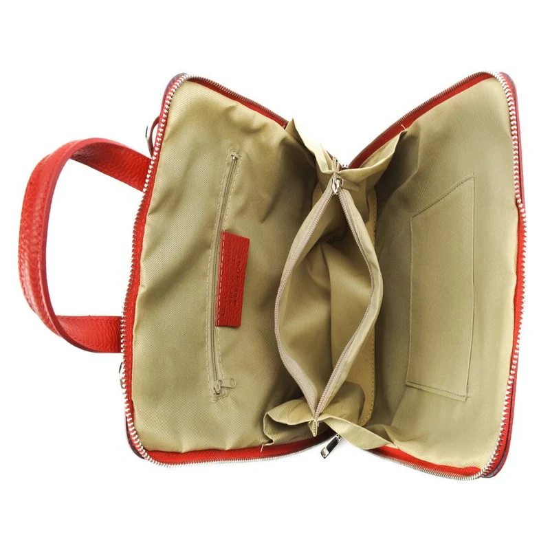Sac à dos en cuir grainé HAILEY Rouge garance