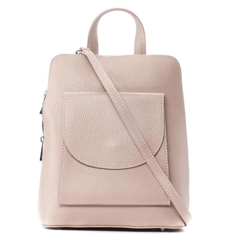 Sac à dos en cuir grainé HAILEY Rose nude