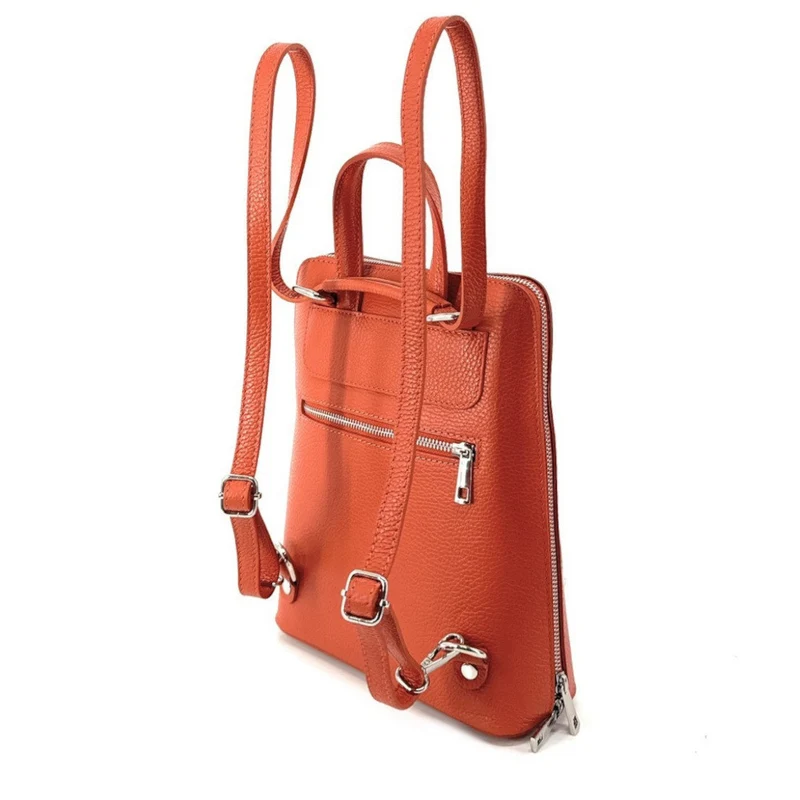 Sac à dos en cuir grainé HAILEY Orange