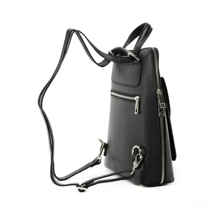 Sac à dos en cuir grainé HAILEY Noir