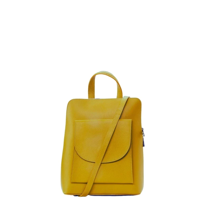 Sac à dos en cuir grainé HAILEY Jaune tournesol