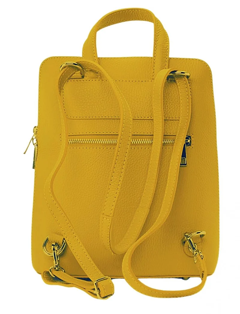 Sac à dos en cuir grainé HAILEY Jaune tournesol