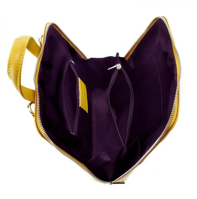 Sac à dos en cuir grainé HAILEY Jaune tournesol