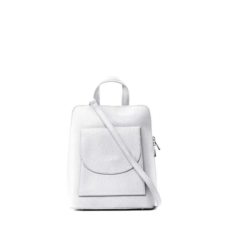 Sac à dos en cuir grainé HAILEY Gris clair