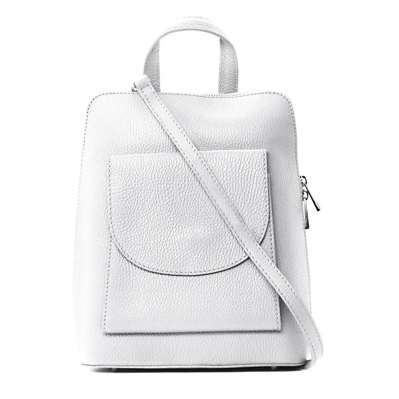Sac à dos en cuir grainé HAILEY Gris clair