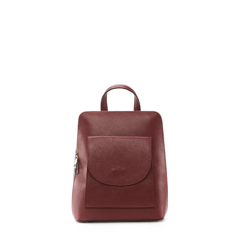 Sac à dos en cuir grainé HAILEY Bordeaux