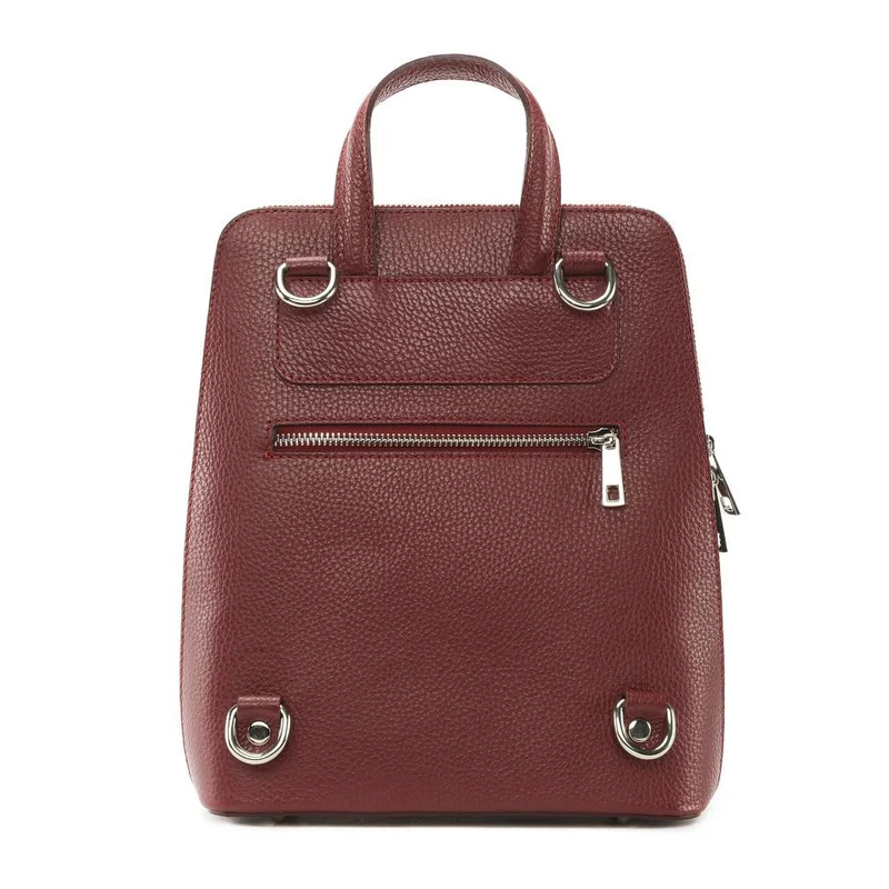 Sac à dos en cuir grainé HAILEY Bordeaux