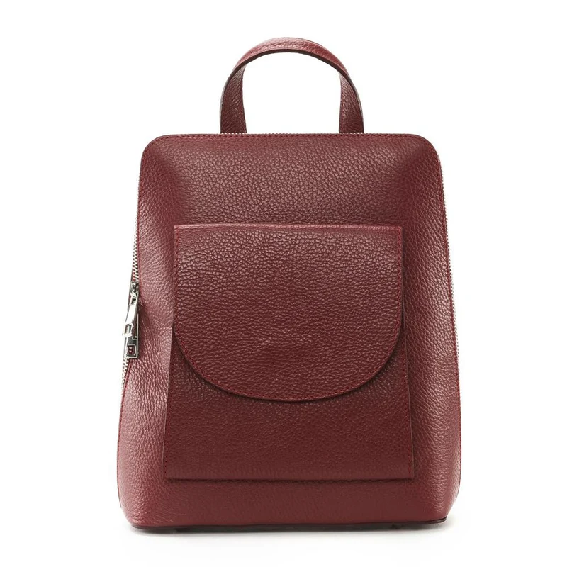 Sac à dos en cuir grainé HAILEY Bordeaux