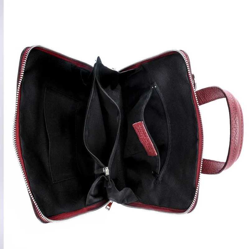 Sac à dos en cuir grainé HAILEY Bordeaux