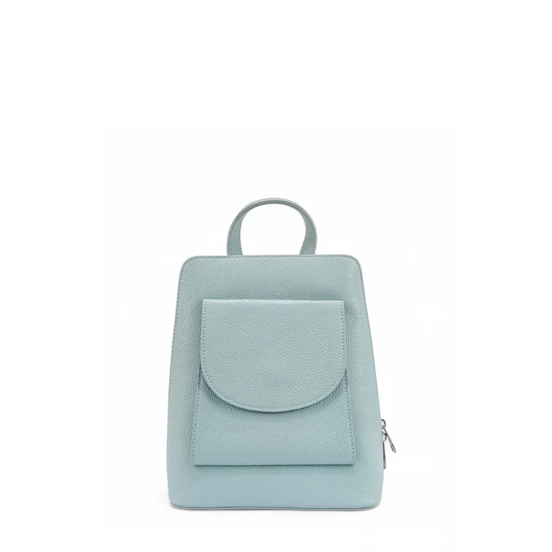 Sac à dos en cuir grainé HAILEY Bleu pastel