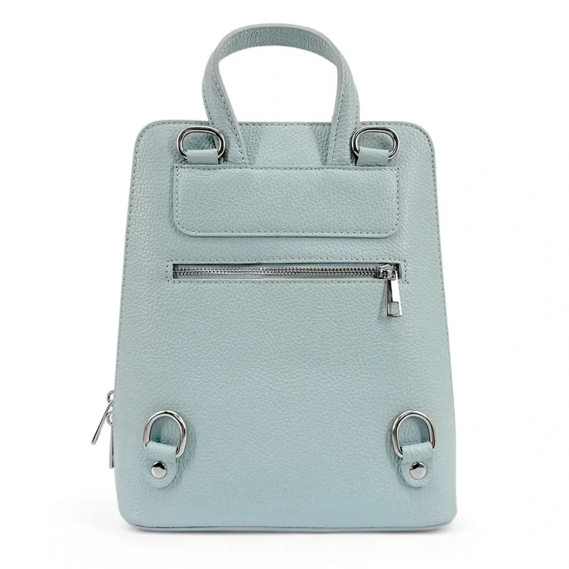Sac à dos en cuir grainé HAILEY Bleu pastel