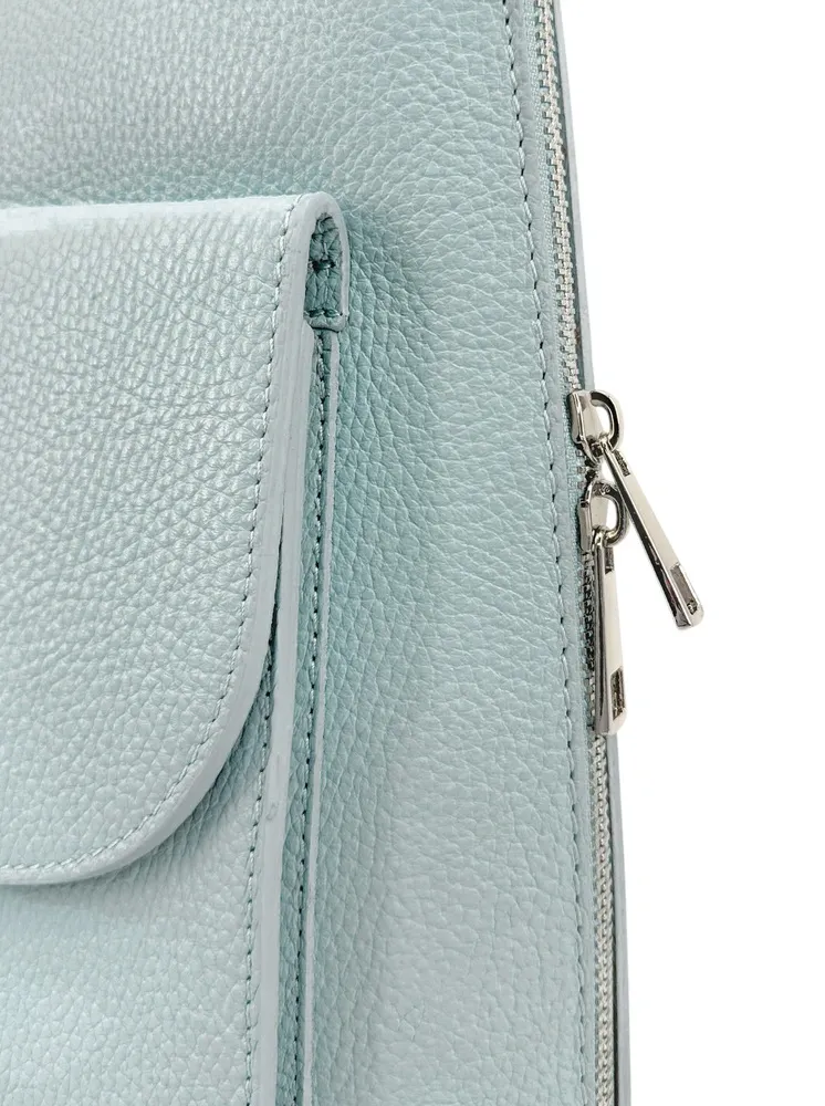 Sac à dos en cuir grainé HAILEY Bleu pastel