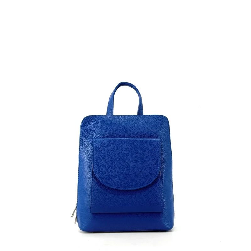 Sac à dos en cuir grainé HAILEY Bleu roi