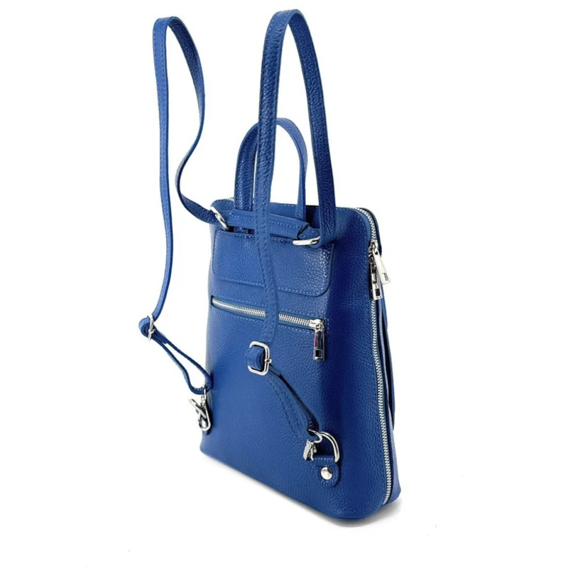 Sac à dos en cuir grainé HAILEY Bleu roi