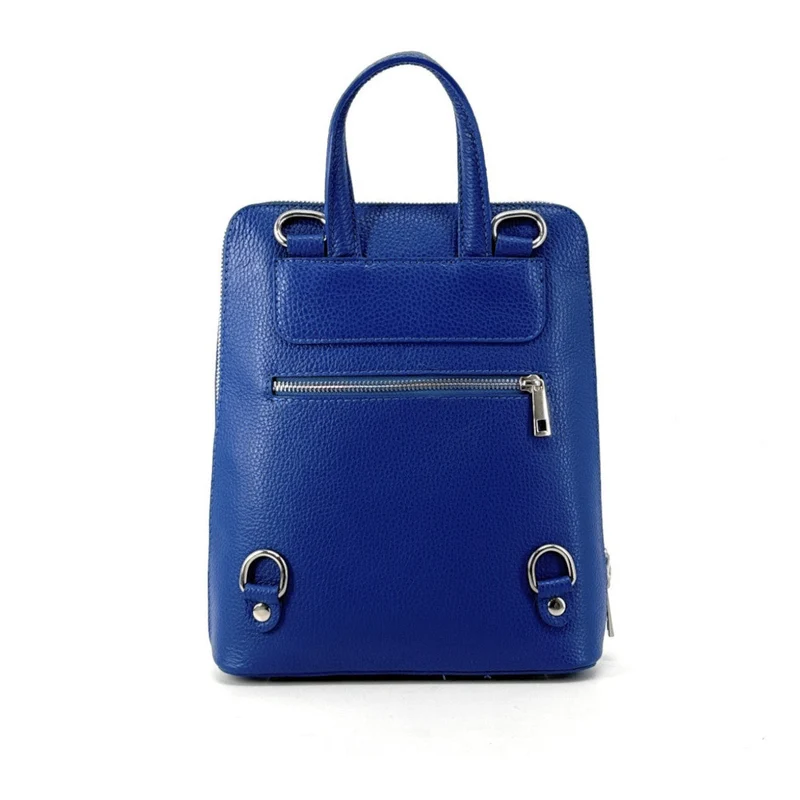 Sac à dos en cuir grainé HAILEY Bleu roi