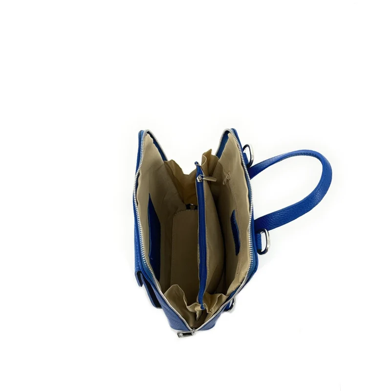 Sac à dos en cuir grainé HAILEY Bleu roi