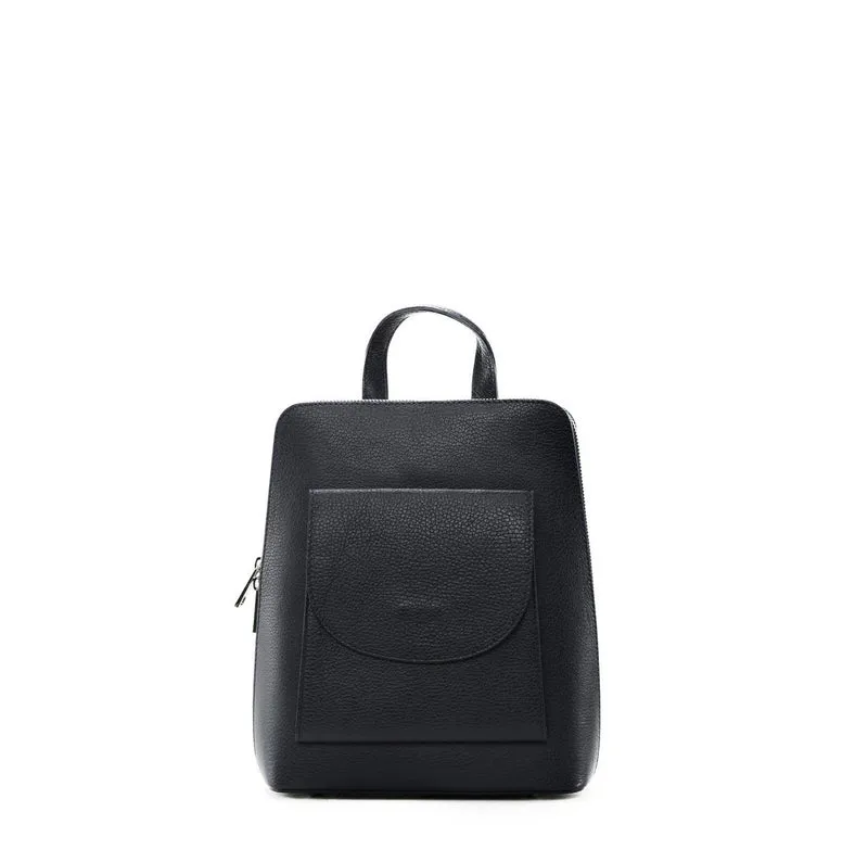 Sac à dos en cuir grainé HAILEY Bleu marine