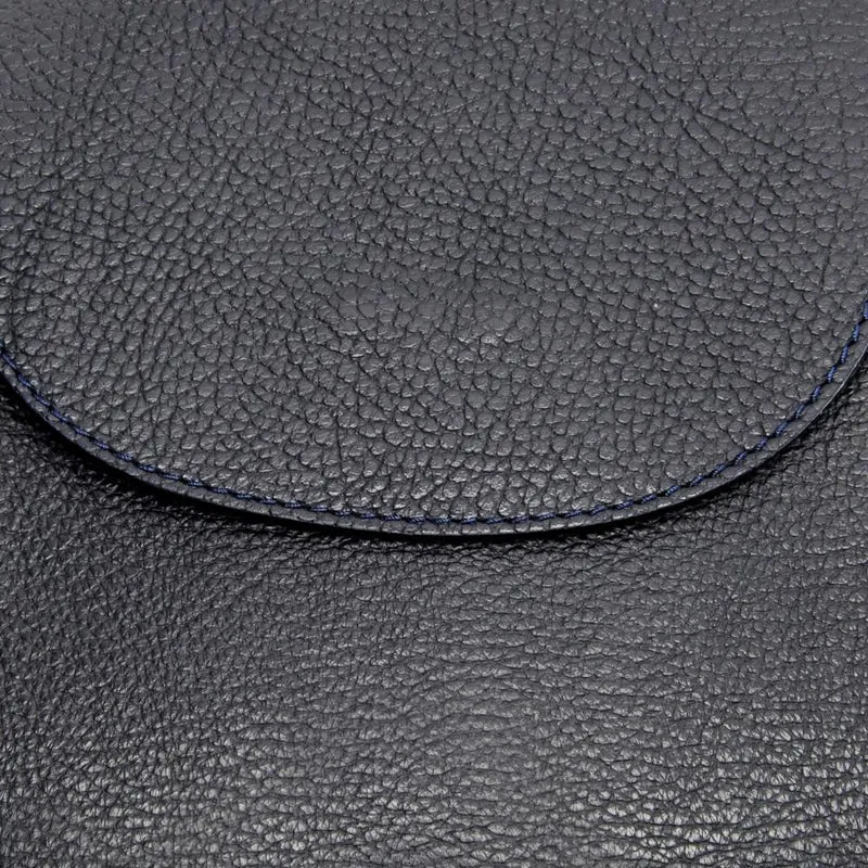 Sac à dos en cuir grainé HAILEY Bleu marine
