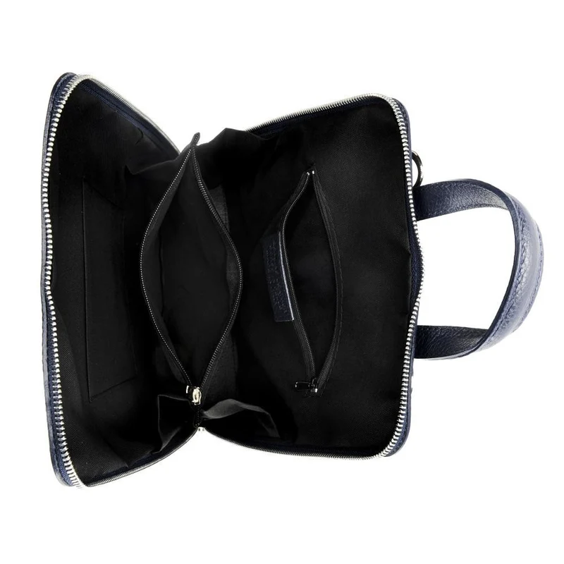 Sac à dos en cuir grainé HAILEY Bleu marine