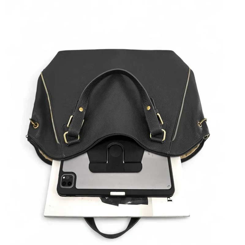 Sac porté épaule en cuir grainé CAMELIA Noir