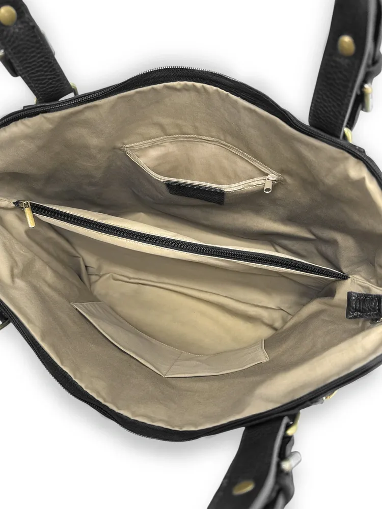 Sac porté épaule en cuir grainé CAMELIA Noir