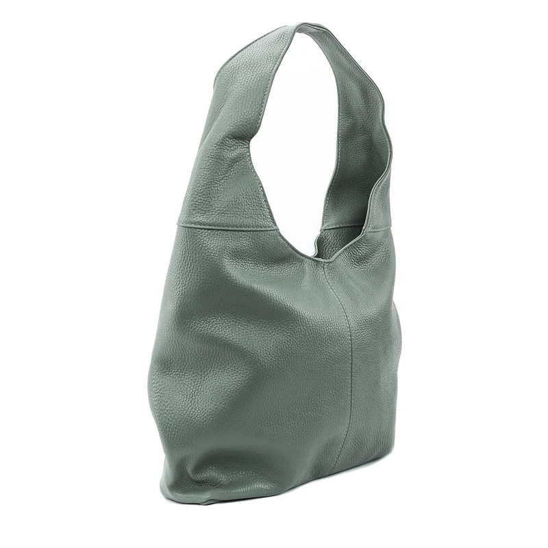 Sac HOBO en cuir grainé ELLEN Vert pastel