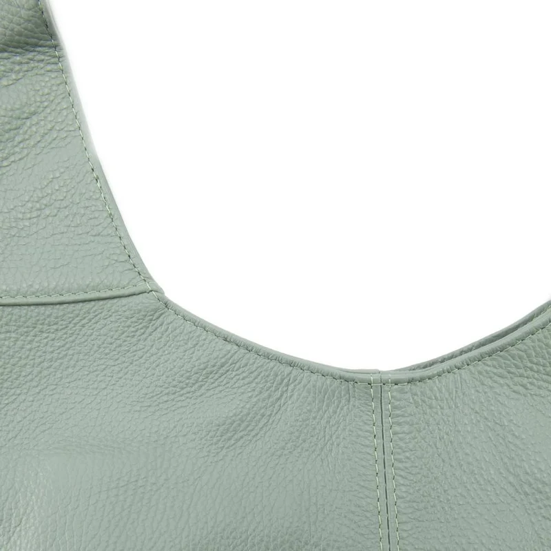 Sac HOBO en cuir grainé ELLEN Vert pastel