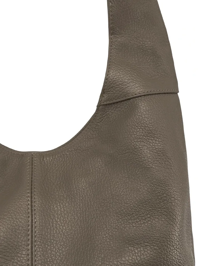 Sac HOBO en cuir grainé ELLEN Taupe foncé