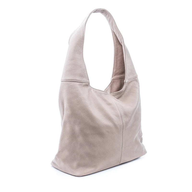Sac HOBO en cuir grainé ELLEN Rose pâle