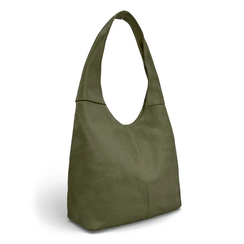 Sac HOBO en cuir grainé ELLEN Kaki