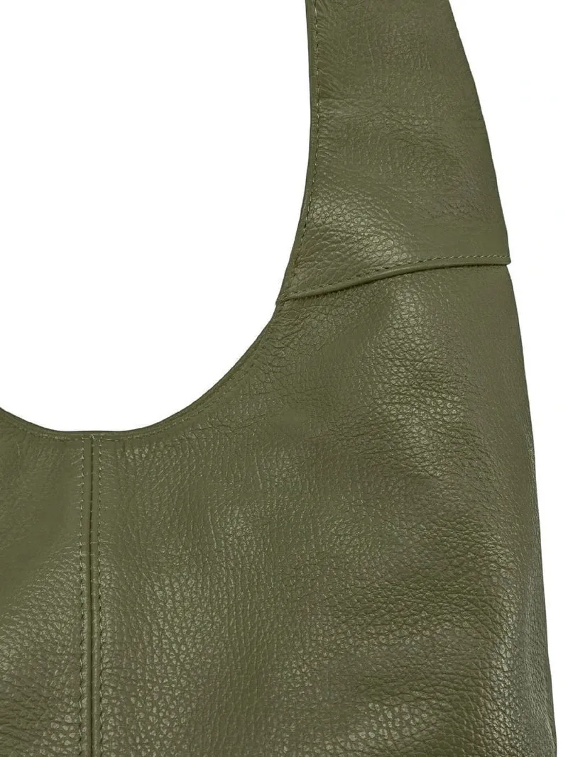 Sac HOBO en cuir grainé ELLEN Kaki