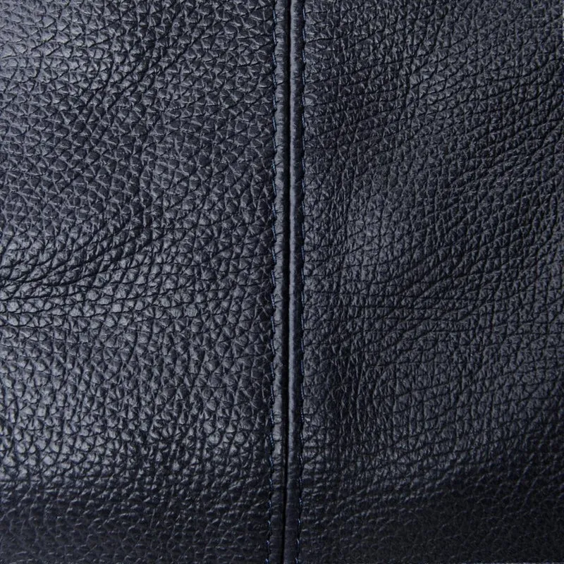 Sac HOBO en cuir grainé ELLEN Bleu marine