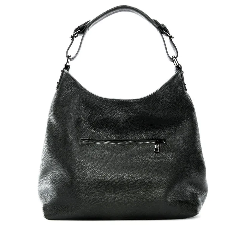 Sac à main cabas en cuir grainé NIKEE Vert forêt