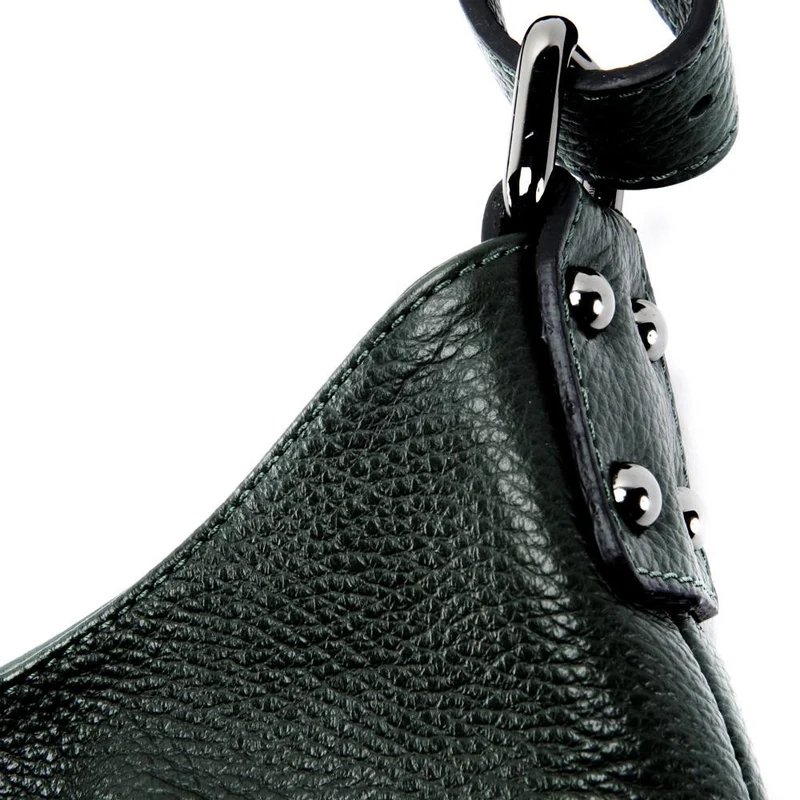 Sac à main cabas en cuir grainé NIKEE Vert forêt