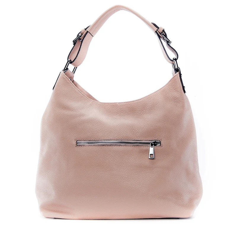 Sac à main cabas en cuir grainé NIKEE Rose intense