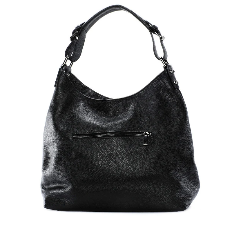 Sac à main cabas en cuir grainé NIKEE Noir