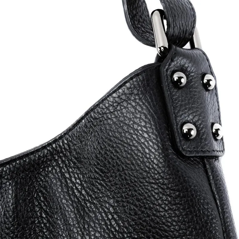 Sac à main cabas en cuir grainé NIKEE Noir