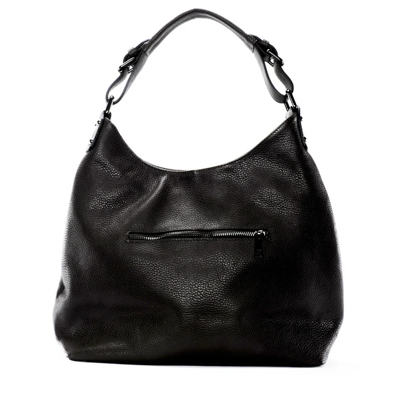 Sac à main cabas en cuir grainé NIKEE Chocolat