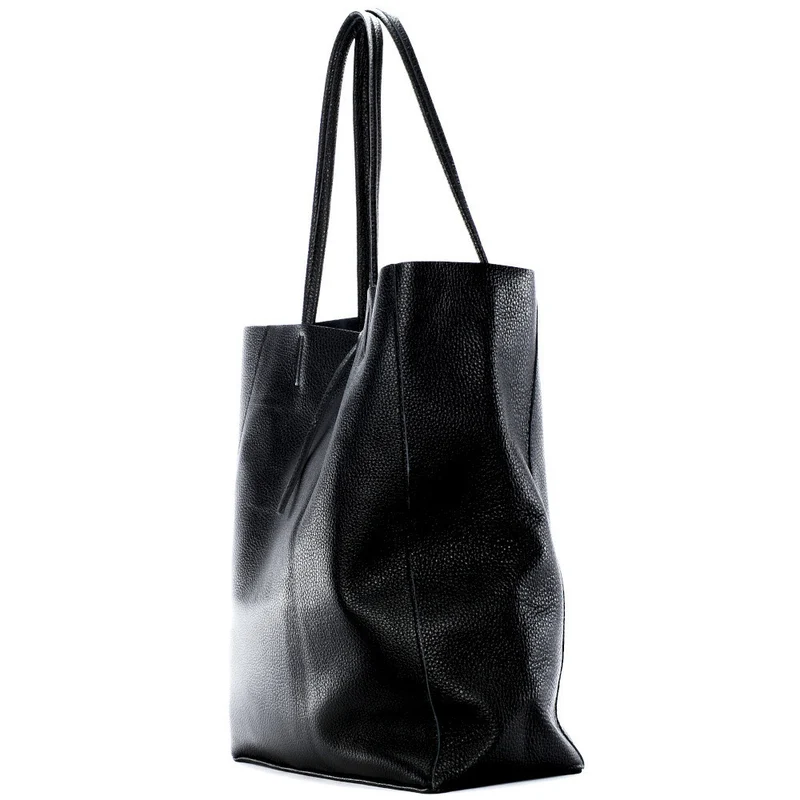 Sac cabas en cuir grainé NICE Noir