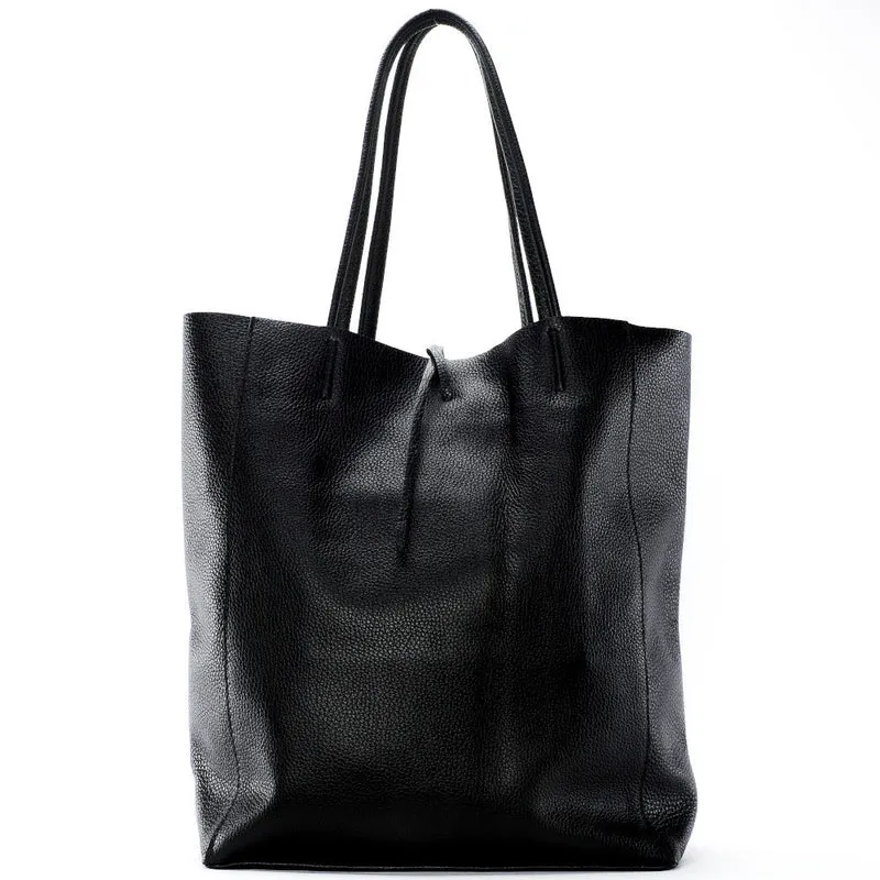 Sac cabas en cuir grainé NICE Noir