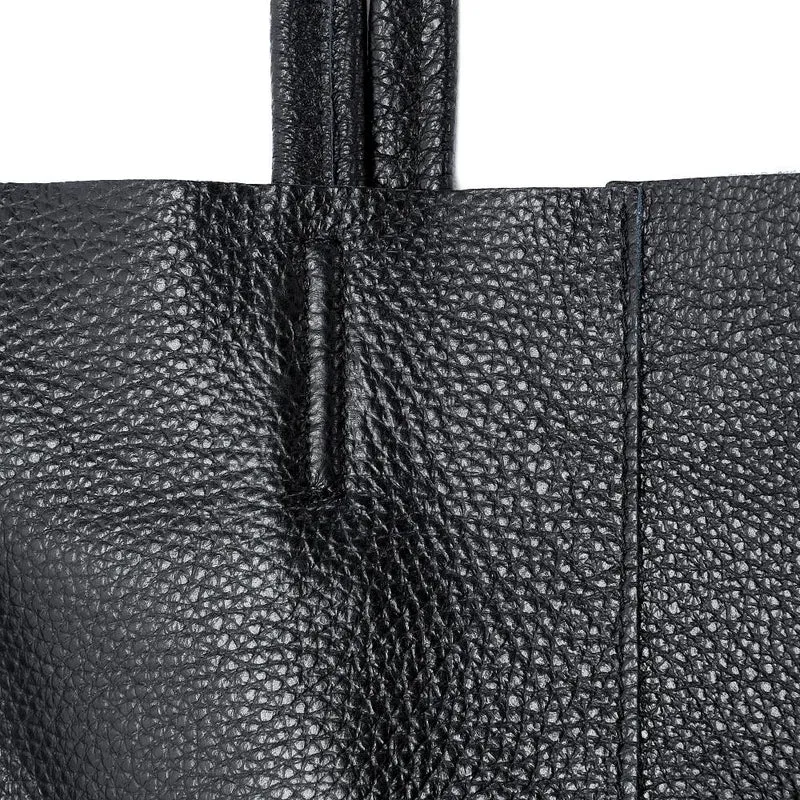 Sac cabas en cuir grainé NICE Noir