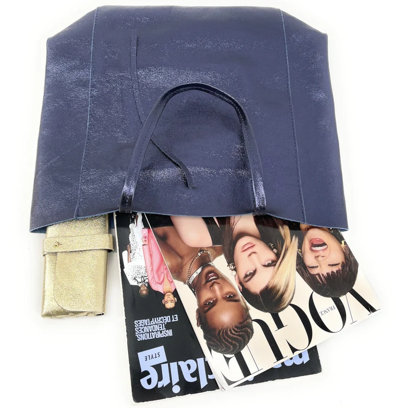 Sac cabas en cuir métallisé NICE Nuit étoilée